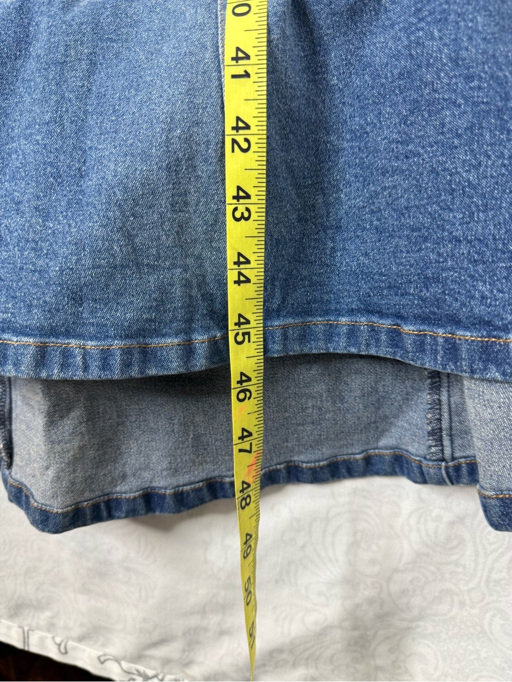 Vintage Moda International Western Sleeveless Denim Jeans High Low Hem Dress 10 - Picture 11 of 11